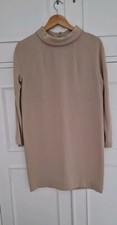 Tara Jarmon Beige Shift Robe Dress Size 40 UK 12 Minimalist Elegant