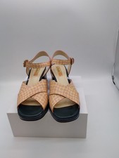 Orla Kiely for Clarks Blanche Shoes Sandals Size 6 Pink Peach Nude Floral