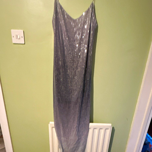 Zara silver sequin maxi - zara, dress