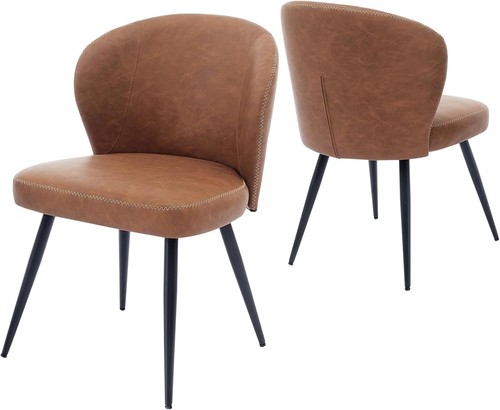 2pcs dining chairs leather - 2pcs,