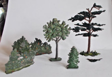 VINTAGE - LEAD TREES - BRITAINS + BUSHES / THREE TREES & TWO BUSHES