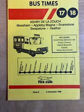 MIDLAND RED MIDLAND FOX  ASHBY LOCAL  TIMETABLE LEAFLET 1988