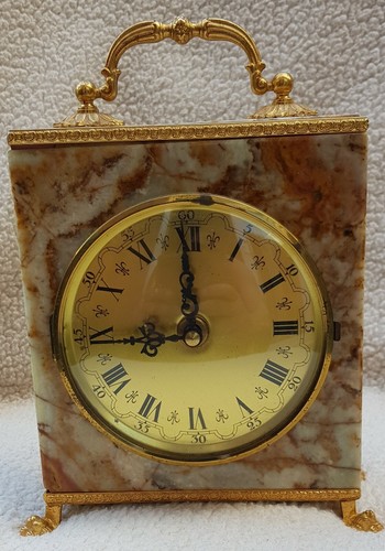Vintage real stone table - table, clock