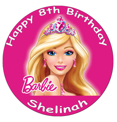 Barbie personalised cake - barbie,