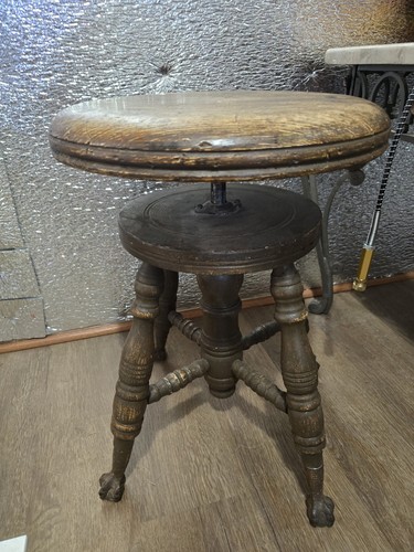 Antique wooden piano stool - wooden,