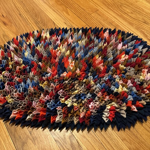 Vintage handmade rag - rug, scrap