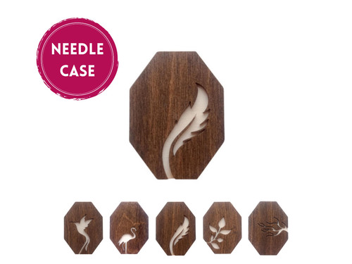 Wooden needle case nature - needle,