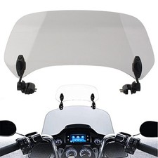 Smoke Adjustable Clip On Motorcycle Windshield Extension Spoiler Wind Deflector