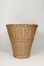 WASTEBASKET BIN WICKER STRAW