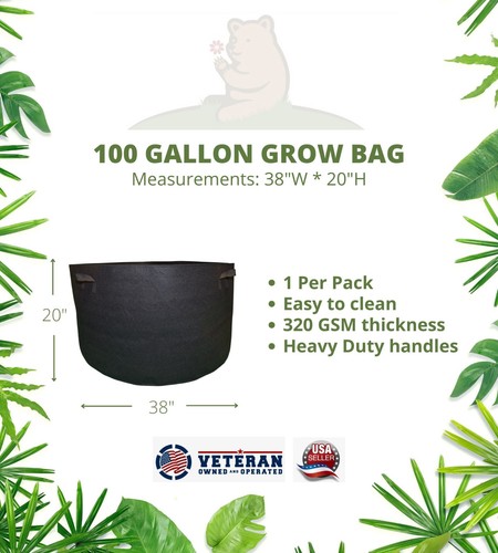 100 gallon grow bag fabric - 100,