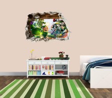 3D Smashed Wall Mural Plants