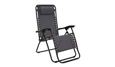 Zero Gravity Sun Lounger Folding Argos Home Garden Recliner Chair Grey 4337542