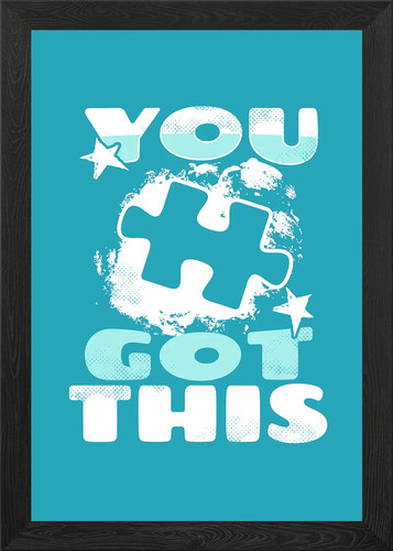 Blue jigsaw puzzle piece - blue,