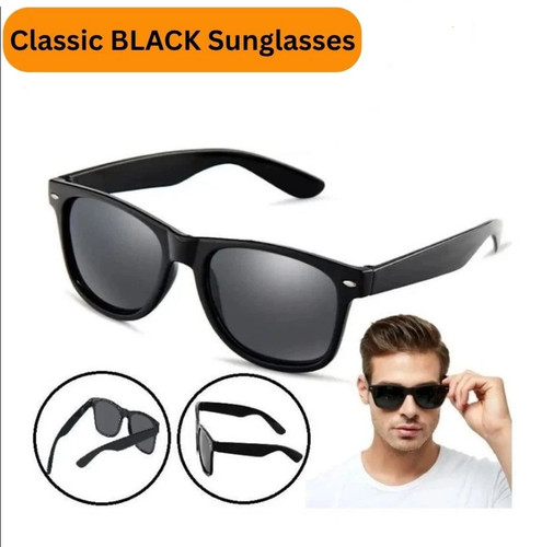 Black retro sunglasses mens - black,