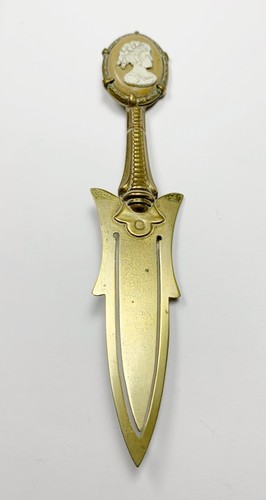 Antique bookmark gilt brass - gilt,