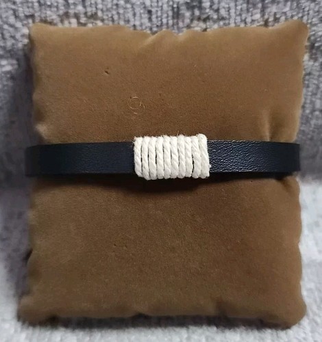 Black leather bracelet - leather,