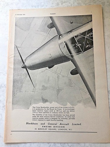 1957 aircraft advert blackburn - aircraft,
