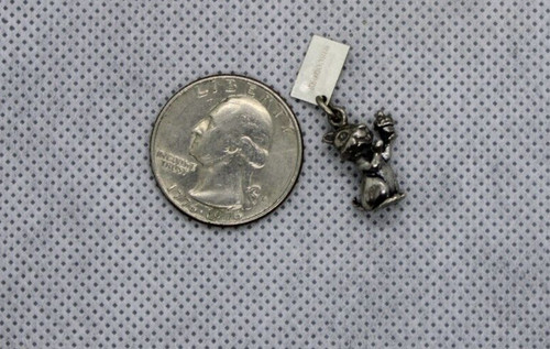 Sterling silver chipmunk - silver, charm