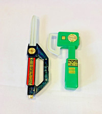 1996 Power Rangers Cosplay Zeo Weapons Black Ranger Dagger Sword & Green Blaster