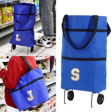 Lightweight Fordable Shopping Trolley Wheels Folding Bag shouder shopper bags