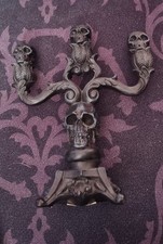 Tkmaxx Homesense Halloween Candle Holder Gothic Spooky Skull Candelabra