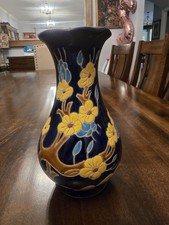 Longwy Style Ceramic Vase With