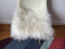 Genuine Icelandic Sheepskin Long Hair Wool Fur Chair Sofa Cover Seat Pad White