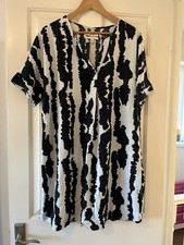 Linen Mix Dress Size 16 Black