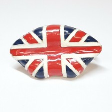New Union Jack Hot Lips Ladies Girls Ring Adjustable Size Gold Plated