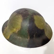 WW1 US ARMY CAMOUFLAGED HELMET BRODIE WWI BRITISH ARMY AMERICAN PAINTED HELMET