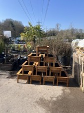 wooden trough planters for