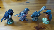 Beswick Bird Set Of 4 Birds Grey Wagtail 1042 Chaffinch 991 Stonechat Kingfisher