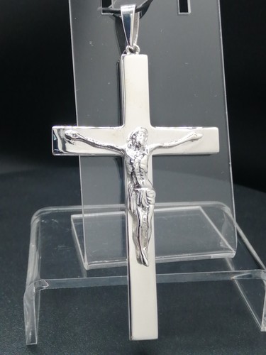 925 silver large crucifix - silver,