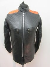 RARE VINTAGE 70'S KETT UK MADE LEATHER CAFE RACER MOTORCYCLE JACKET SIZE 36" XS