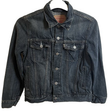 Levis Womens Medium Raw Denim Western Trucker Jacket Type III White Tab May 2011