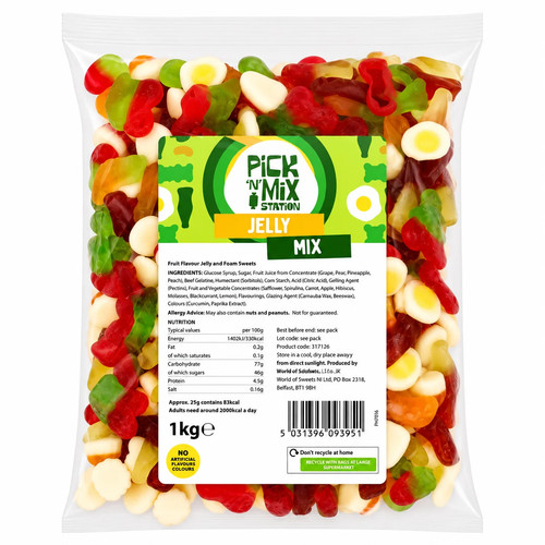 1kg jelly sweets mix - 1kg, bag
