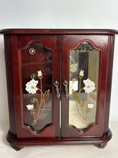 Vintage Musical Jewellery Box With Mirror, Drawers & Necklace Hanger