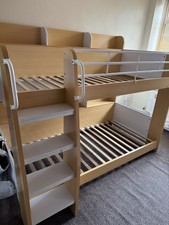 Julian Bowen Domino Bunk Bed Frame In Maple And White, With Shelves