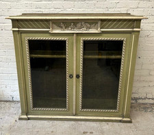 Antique 19th Century French Painted Pine Bookcase Cabinet (Can Deliver)