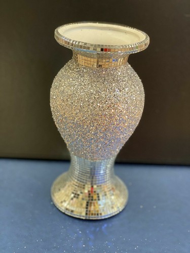 Silver vase romany mirrored - vase,