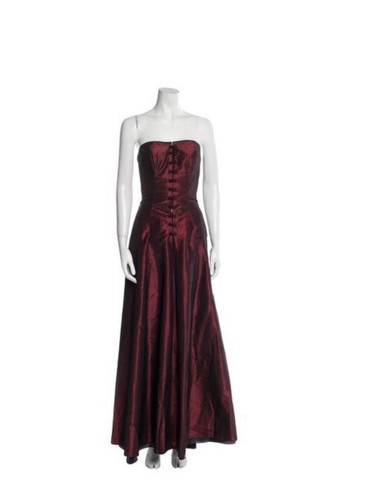 Strapless silk satin burgundy - silk,