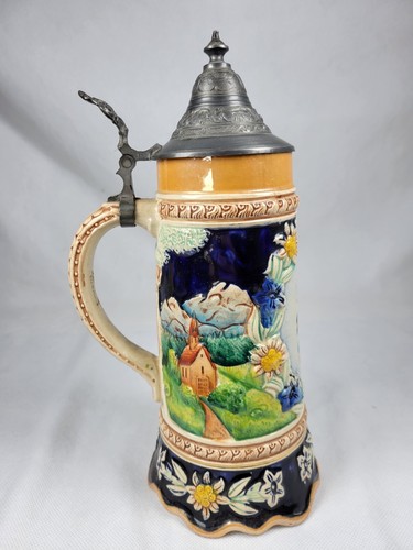 Beer stein pewter - &,