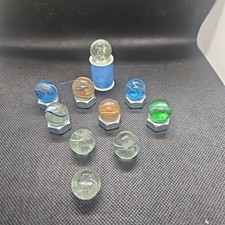 10 X Antique Glass Marbles