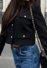 Zara Black Boucle Textured