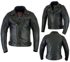 Australian Bikers Gear Mens Brando Motorcycle Motorbike Leather Jacket CE Armour