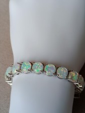 Gold White Opal Tennis