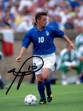 Roberto Baggio Signed Autograph 6x4 PHOTO Pre Print Italy