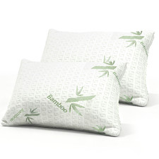 2x Foam Bamboo Bed Pillow