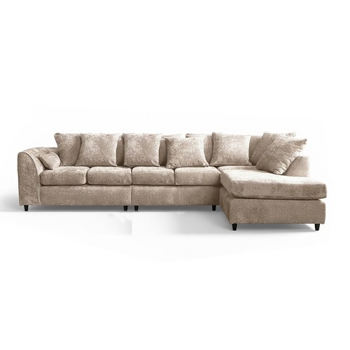 Chenille beige shape sofa - beige,