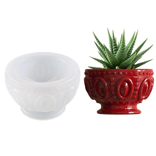 Silicone concrete flower pots - flower,